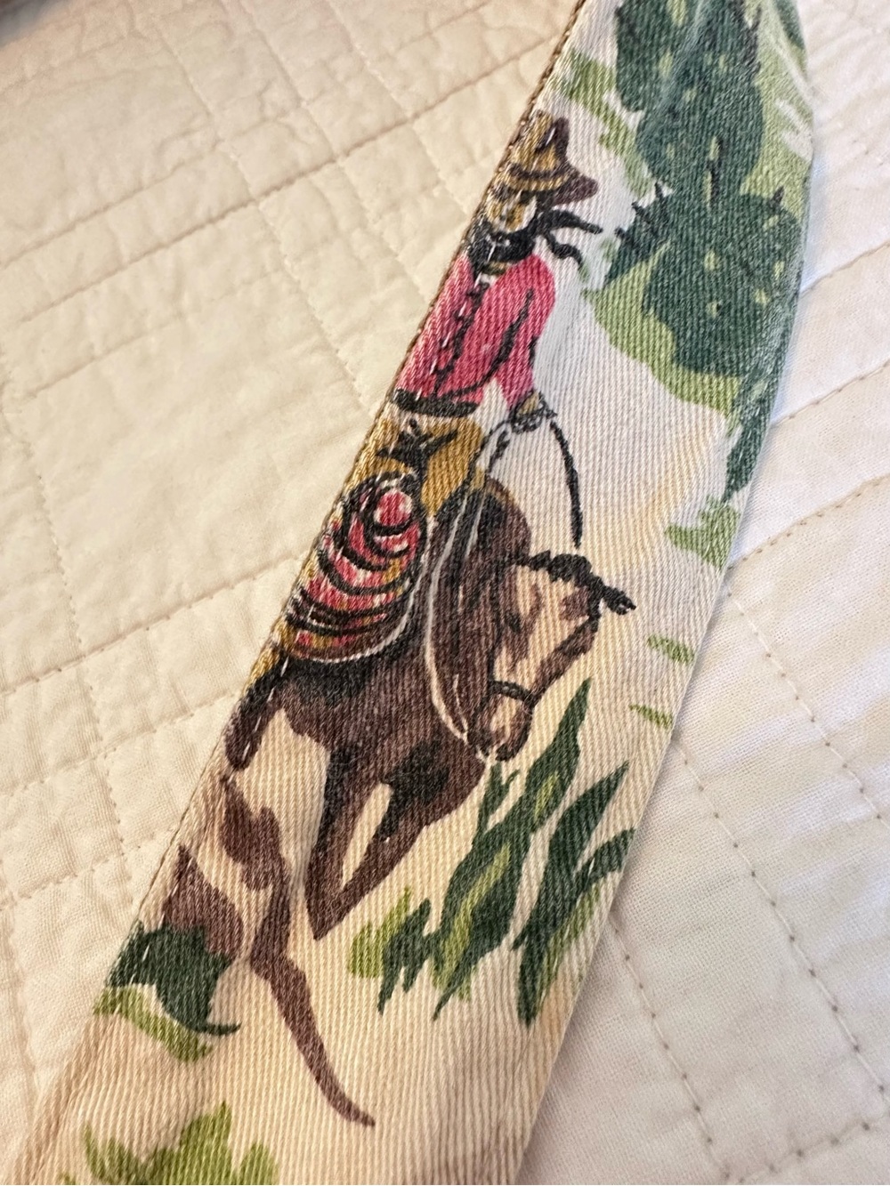 Vintage 80’s ESPRIT Acid Wash South Western Cowboy Canvas Tote Bag RARE HTF - Picture 3 of 12